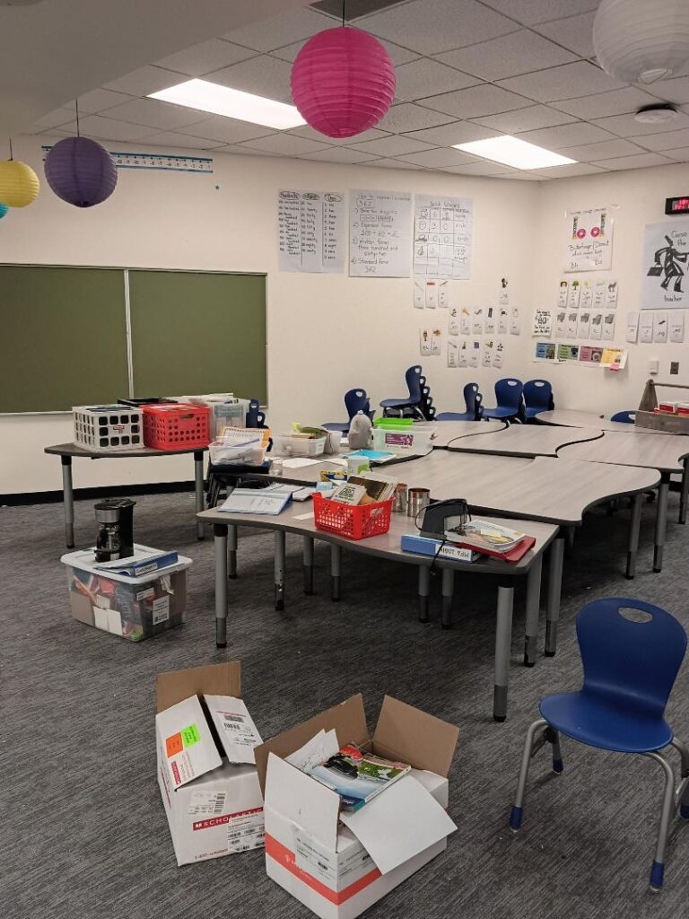 packed up classroom